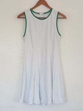 Addison Bay White Sleeveless Mini Dress with Green Trim